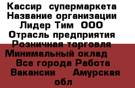 Кассир  супермаркета › Название организации ­ Лидер Тим, ООО › Отрасль предприятия ­ Розничная торговля › Минимальный оклад ­ 1 - Все города Работа » Вакансии   . Амурская обл.